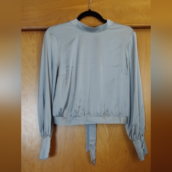 Express Tops - Express light sage green blouse with peephole back!